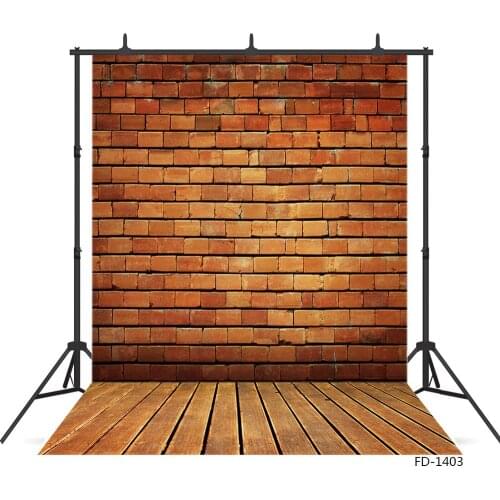 Red Brick Wall Wood Floor Backdrop Decor Baby Shower Children Portrait Pet Food Party Photography Background Photo Studio Prop