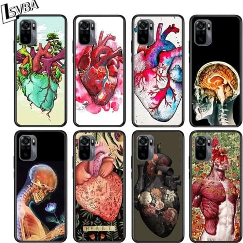 Medical Human Organs Brain for Xiaomi Redmi Note 10 10S 9 9T 9S 9Pro Max 8T 8Pro 8 7 6 5 Pro 5A 4X 4 Soft Black Phone Case