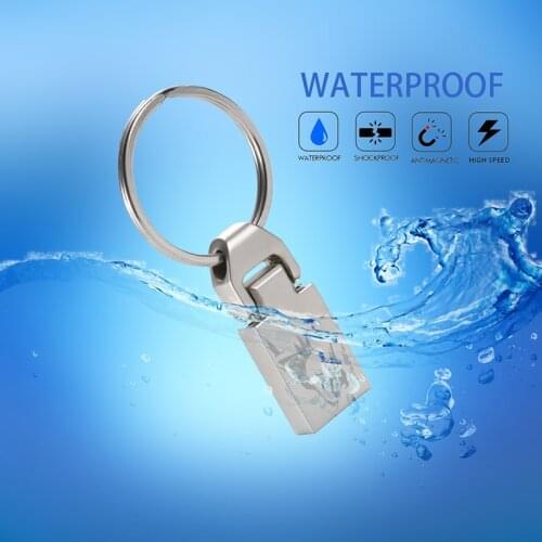 Metal memoria usb flash drive 32GB pendrive 128GB 64GB waterproof pen drive 16GB 8GB flash usb 2.0 cle usb stick key Custom logo