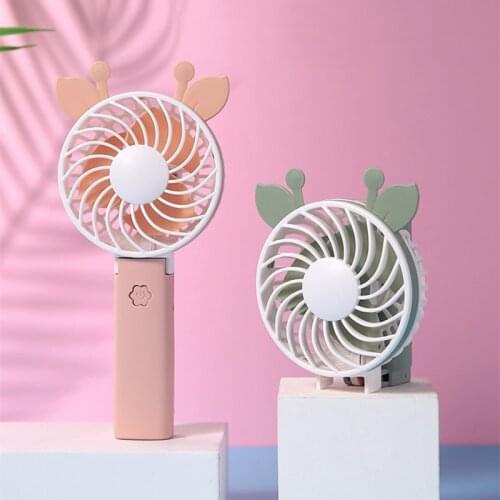 Cartoon USB Mini Charge Fans Personal Portable Desk Handheld Fan Electric Fan Foldable Quiet Adjustable Travel Outdoor Cooling