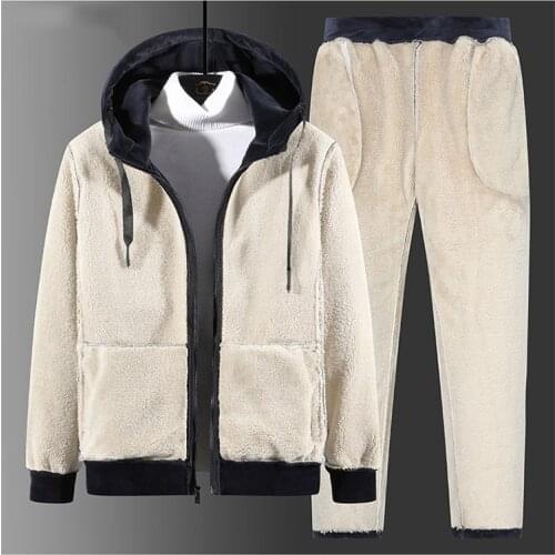 2020 New Warm Tracksuits Winter Men Set Velvet Thick Two Pieces Set Winter Fleece Mens Track Suit Jacket+Pants Big Size 8XL