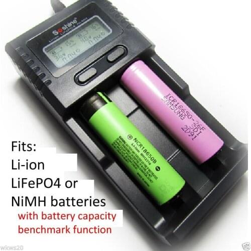 NEW 1PC Lithium ion LiFePO4 or NiMH battery LCD capacity benchmark Charger 18650 AAA AA