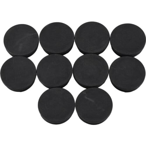 New 10 x Black Plastic 38mm Dia Round Tubing Tube Insert Caps Covers