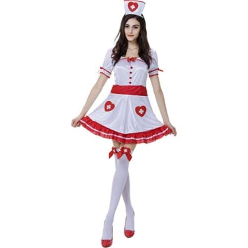 Drop Shipping Women Sexy Nurse Uniform Lingerie Doctor Roles Cosplay Masquerade Lace Costume Set Halloween Costume