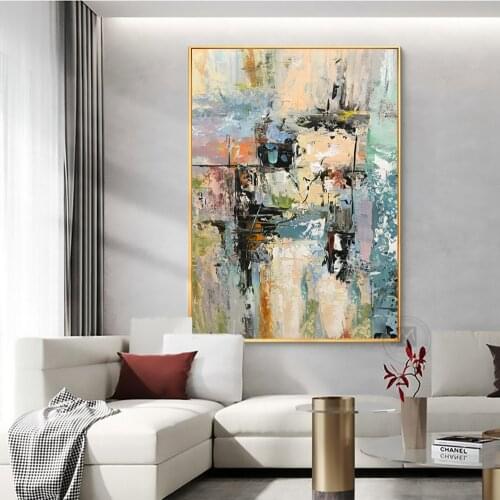 Handmade Wall art modern abstract oil painting on canvas large piece wall painting for living room home decor original painting