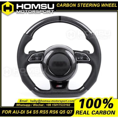 Carbon Fiber-Perforated Leather Steering Wheel For audi B8.5 S4 S5 RS5 RS6 Q5 Q7 Carbon Fiber-Perforated Leather Steering Wheel