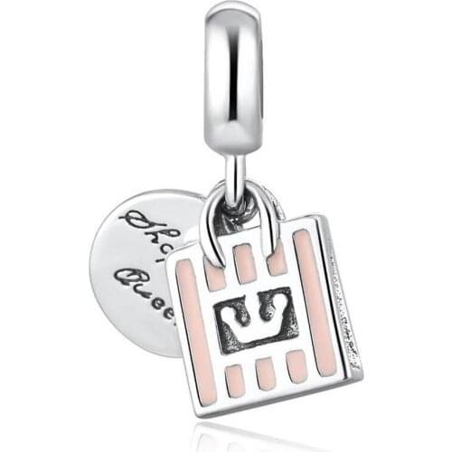 S925 Silver Pendant Bead DIY Jewelry Shopping Queen Dangle Charm fit Lady Bracelet Bangle