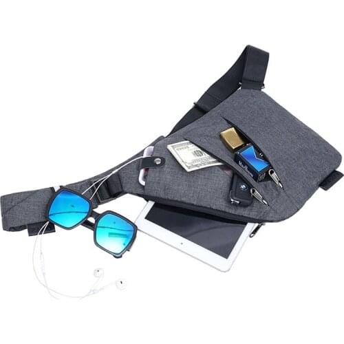 Blast Mens Digital Collection Gun Bag Canvas Chest Bag Slanted Travel Sports Waist Bag Multi-functional Da Close-up