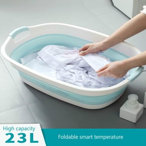 King Size Laundry Tub Home Intelligent Thermostatic Basin Thick Rectangular Basin Non-slip Multi-purpose Bathroom Folding Basin