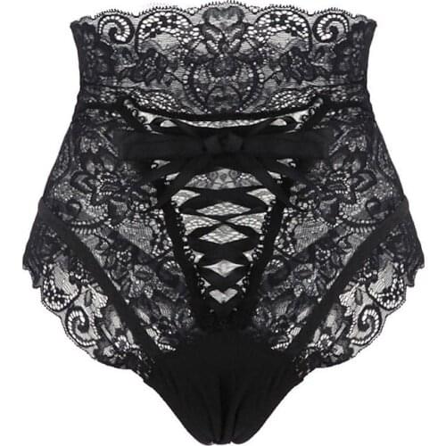 Amazing Sexy Panties Women High Waist Lace Thongs And G Strings Underwear Ladies Hollow Out Underpants Imitation Lingerie