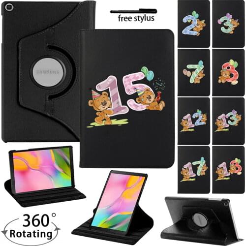 360 Degree Rotating Tablet Case for Samsung Galaxy Tab A7/Tab A 10.1 2019/T510/T515/Tab S6 Lite/p610 Cover Case + Free Stylus
