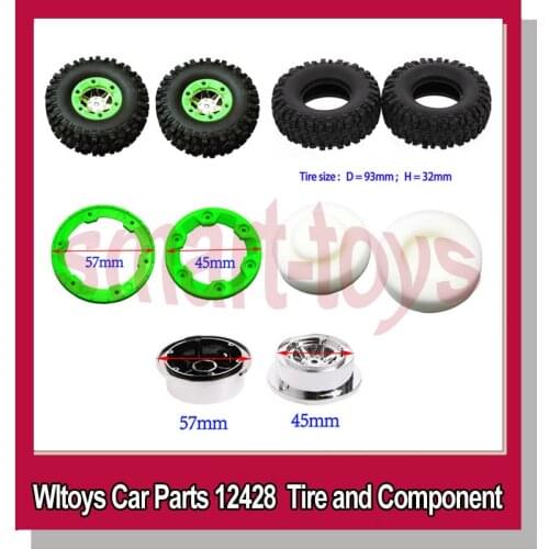 Wltoys Original 12428 Tire Left Right 12428 Wheel Hub Cover EVA for Wltoys 12423 12428 RC Car Parts