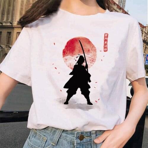 Female T-shirt Japanese anime demon killer T-shirt ladies Ulzzang Harajuku shirt cartoon graphics Kimetsu No Yaiba Kawaii