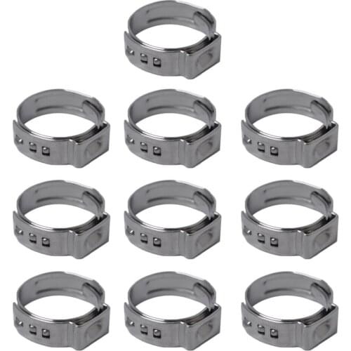 10 Pairs Steel Single Ear Hydraulic Hose Clamps 19.4-22.6mm 20.3-23.5mm