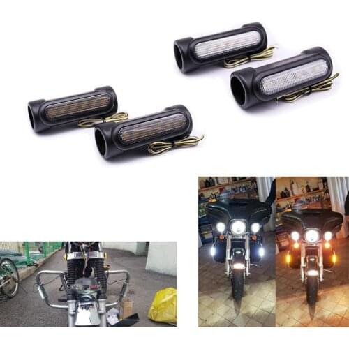 2Pcs/set Motorcycle Bike Switchback Driving Light White Turn Amber Motor Accessories