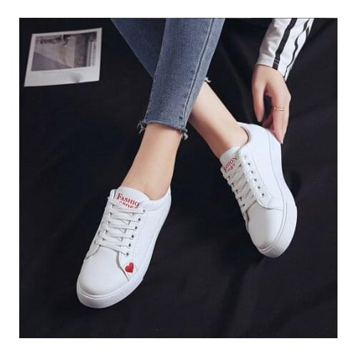 2020 Fashion Solid Casual Shoes Womens Shoes female Lace-Up Flat Sport Shoes for female Cross-Strap Student Sneaker Women
