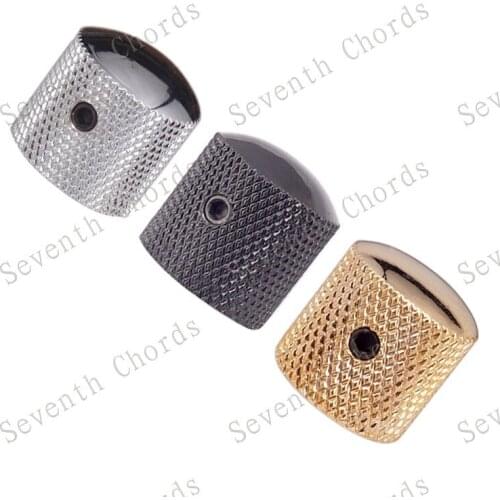 3 Pcs Metal Dome Tone Volume Control Knobs for Bass Guitar With Hexa-screw Lock Style - Chrome- Black - Gold For Choose