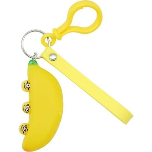 900C Banana Keychain Pendant Squeeze Toy Stress Relief Novelty Gag Toys Kid Toy Gift