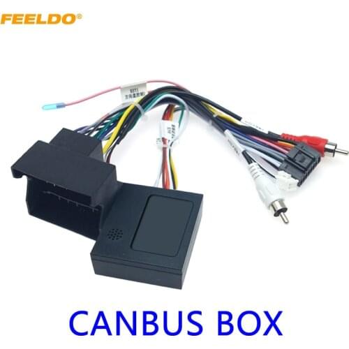 FEELDO Car Stereo Audio 16PIN Android Power Cable Adapter With Canbus Box For BMW X1 E90 Power Cable Wiring Harness #HQ3325