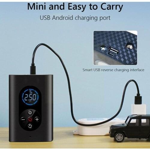 Car Air Pump Portable Car Air Compressor Electric Cordless Inflator Motorcycle Rechargeable LED Auto Light For Car Digital C5F7