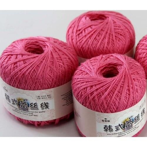 Free shipping 4Balls X50g New Soft Hand Knitting High quality soft 100% Cotton Crocheted Yarn 16103-4 Berry Pink