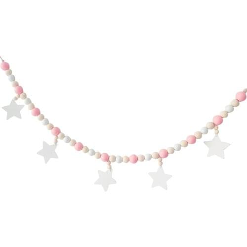 Wooden Bead String Pendant Household Room Decoration Wall Decorative Ornaments