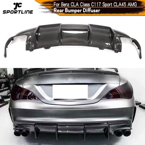 Carbon Fiber / FRP Car Rear Bumper Diffuser for Mercedes-Benz CLA Class C117 W117 Sport CLA45 AMG 2016 - 2019