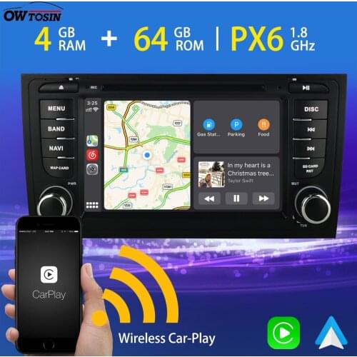 For Audi A6 S6 RS6 Allroad PX6 4+64G Android 10.0 Car DVD Multimedia Player Wireless DSP Bluetooth 5.0 Radio WiFi GPS Navigation