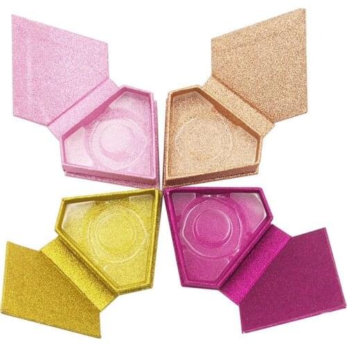 25 pcs/lot False Eyelash Packaging Box Cardboard Cosmetic Container Pink Red Gold Silver Eyelash Packing with Inner holder