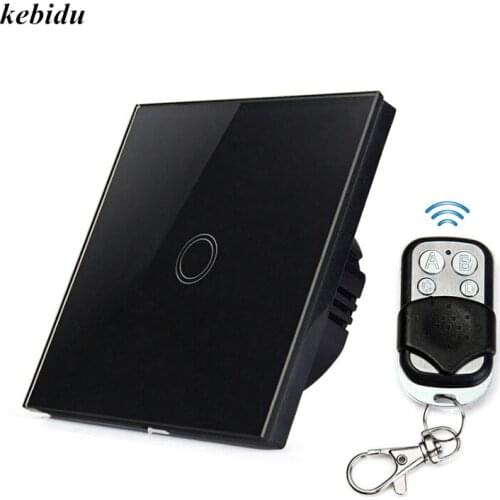 Kebidu Standard Switch Original Remote Control light switch Crystal Tempered Glass Panel touch switch Swtcher RF 433MHz