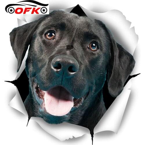 Classic Cute Black Labrador Torn Metal Car Sticker Waterproof Decal Laptop Suitcase Motorcycle Auto Accessories PVC,12cm*9cm