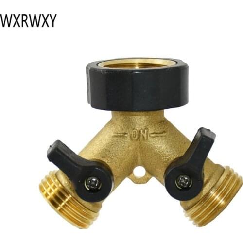 Brass Female 3/4" 2 way Garden tap Hose tap Y-Connector Irrigation valve water splitter connectors bsp US 1pcs