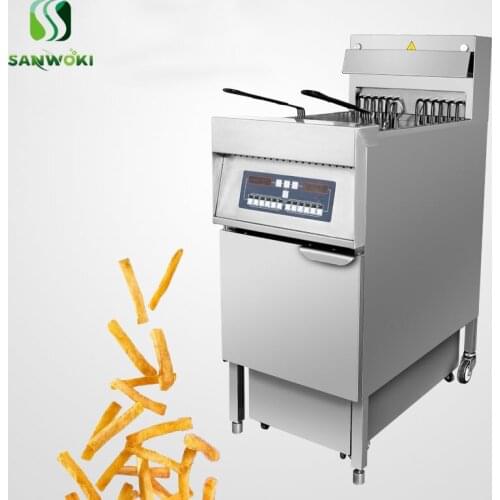 Microcomputer version single cylinder with oil filter electric fryer 1-tank fryer with 2-basket frying machine
