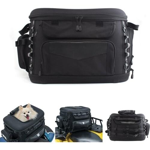 Motorcycle Black Dog Cat Carrier Pet Bag Palace Tail Bag For Motorbikes Trike w/ Luggage Rack Sissy Bar Models Universal