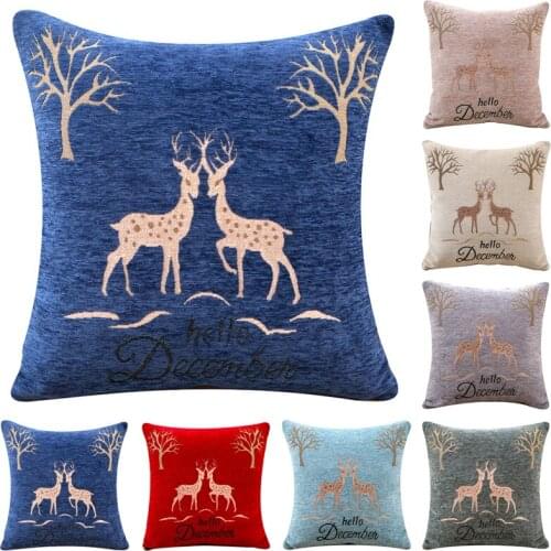 New Deer Cushion Cover Pillow Case Jacquard Throw Car Bed Sofa Home Decor 45X45 Decorative pillow cover