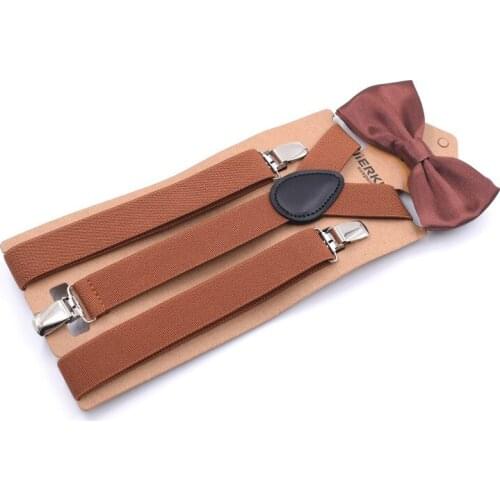 Solid Suspenders Bowtie Sets Men Women Party Wedding Y-Back Shirt Braces Butterfly Belt Bow Tie Pants Jeans