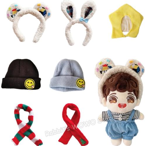 Plush Cap Small Doll-Hat for 20cm Korea Kpop EXO Idol Plush Dolls Earmuffs Toy Camera Doll Accessories Fans Gift Collection