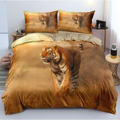 3D Camel Linens Bed Comforter Covers Pillow Shames Set Full King Queen Double Full Twin Size Animal Custom Tiger Bedding Sets