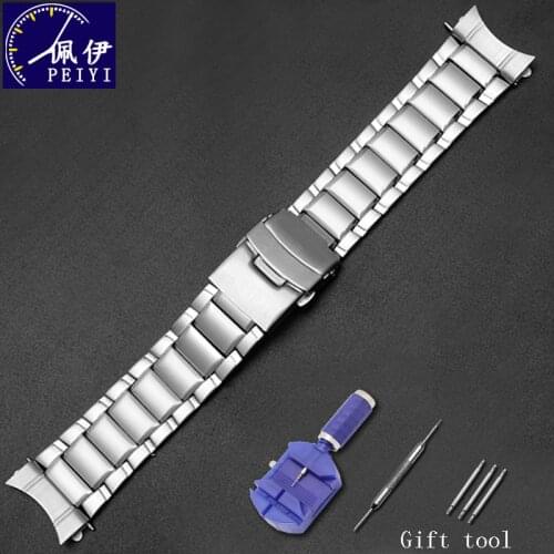 Solid stainless steel watchband 22mm Special interface strap Replacement metal belt for EF-563DB series mens silver bracelet