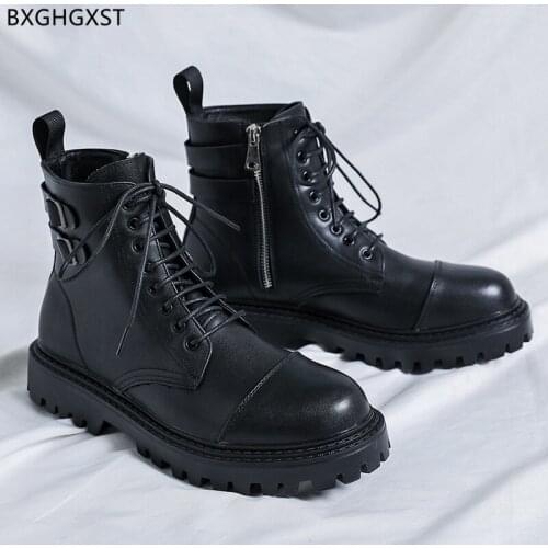 Luxury Designer Leather Boots Man Casual Shoes Winter Shoes Man Martin Boots for Men 2021 Black Ankle Boots for Men Male Zapatos