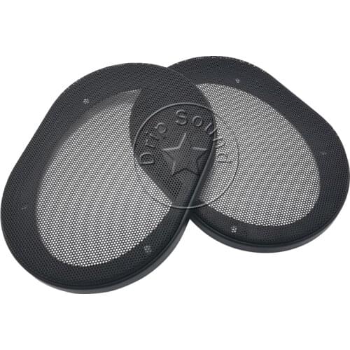 For 5"x7" inch Speaker Conversion Net Cover High-Grade Car Audio Decorative Circle Metal Mesh Grille Protection #Black
