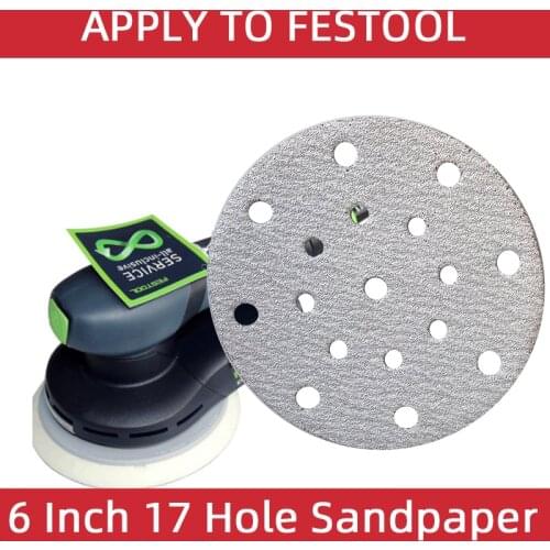 10pcs 150mm Sandpaper Round Shape Sanding Discs Hook Loop Sanding Paper Buffing Sheet Sandpaper 17 Hole Sander Polishing Pad