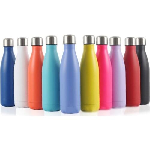 500ml Stainless Cola Motion Sport Water Bottle Rugged Water Cup Monolayer No Heat Preservation Metal Color Cola Drink Bottle
