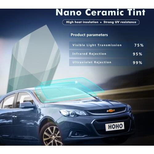Sunice 0.5x4m light blue auto car home window tint film 2mil 75%VLT 99%UV Nano Ceramic Solar Tint Anti-UV Heat Reduce car foils