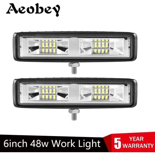 6 Inch 48W 3D Led Work Light 12V Led Beams Led Bar Off road 4x4 Car Flood Spot Combo Light For trucks SUV Accessories Fog Lamp