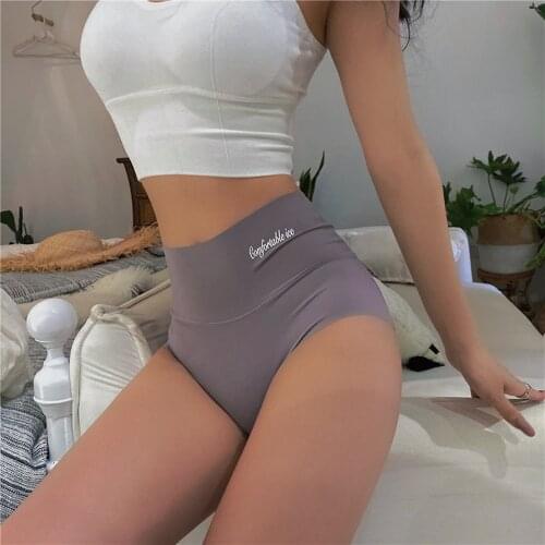 New Sexy Women Panties Graphene Ice Silk Briefs Seamless Underwear High Waist Pants Comfort Lingerie Female Underpants Intimates