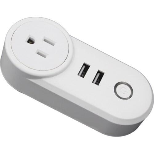 Smart Home universal 10A Wifi Smart Plug Dual Wall Mount Socket Outlets With 2 USB Ports Power Plug US