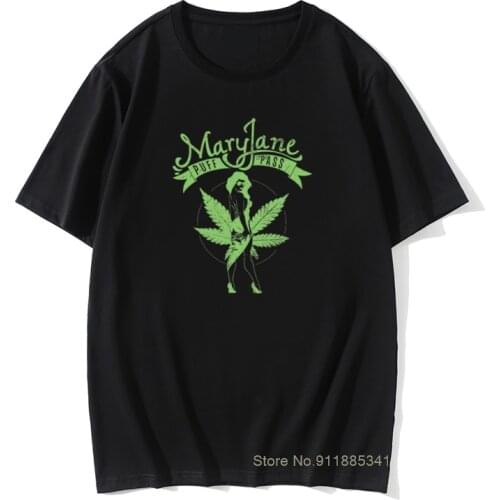 Mary Jane Tees Swag T-shirt Men Crewneck Weed Graphic Tops Tees Short Sleeve 100% Cotton Mens T Shirts Women Summer TShirt