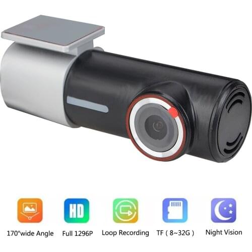 Dash Camera Recorder 1296P Front and Rear Camera Recorder Car DVR Mini Hidden Parking Monitor WiFi Dash Cam FHD Night Vision