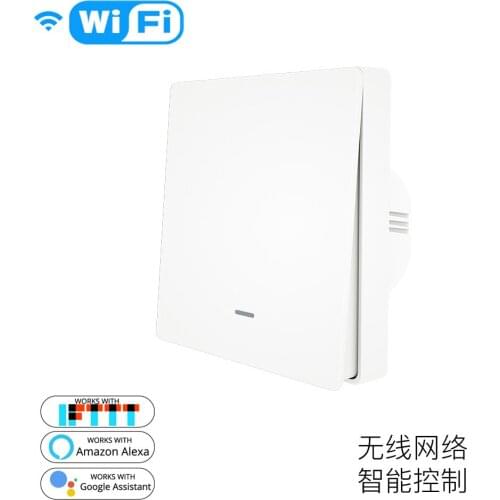 Wifi Tuya Smart 1-channel zero-fire version key switch, remote control RF function, dual-control smart switch panel